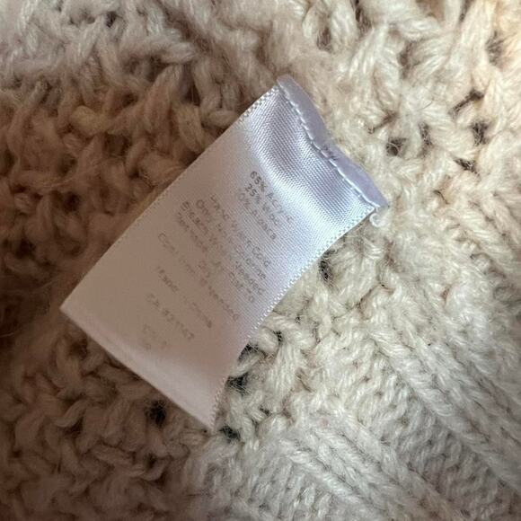 Talbots Wool & Alpaca Blend Oversized Cream Knit Button Up Cardigan Size L - Picture 7 of 7